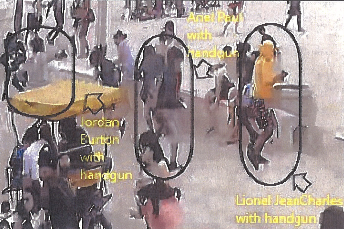 Surveillance video shows the three suspected gunmen in the Hollywood Beach shooting.