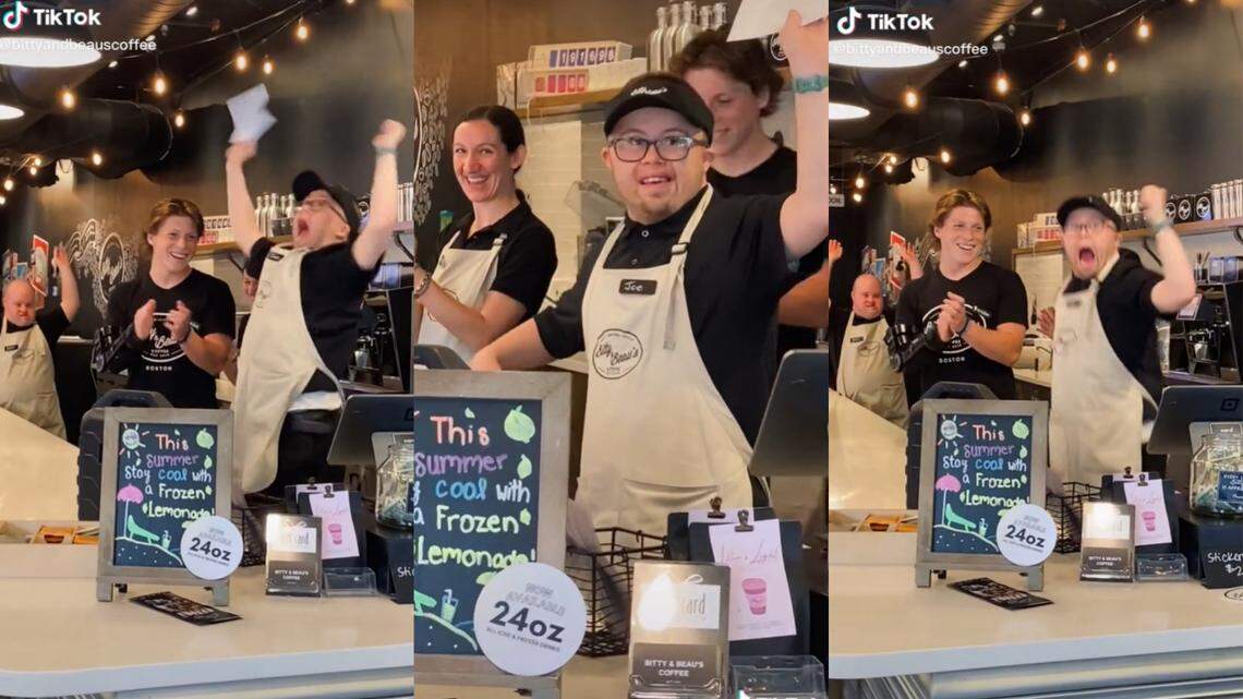 The Massachusetts cafe, which employs workers with developmental disabilities, captured the moment.