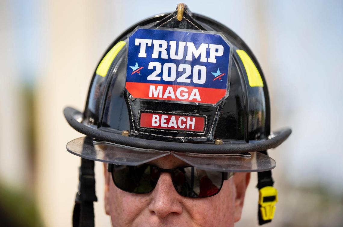 Erik Solensten attends a rally for former President Donald Trump on Monday, April 3, 2023, in West Palm Beach, Florida. The supporters gathered to see Trump’s motorcade as it headed to Palm Beach International Airport.