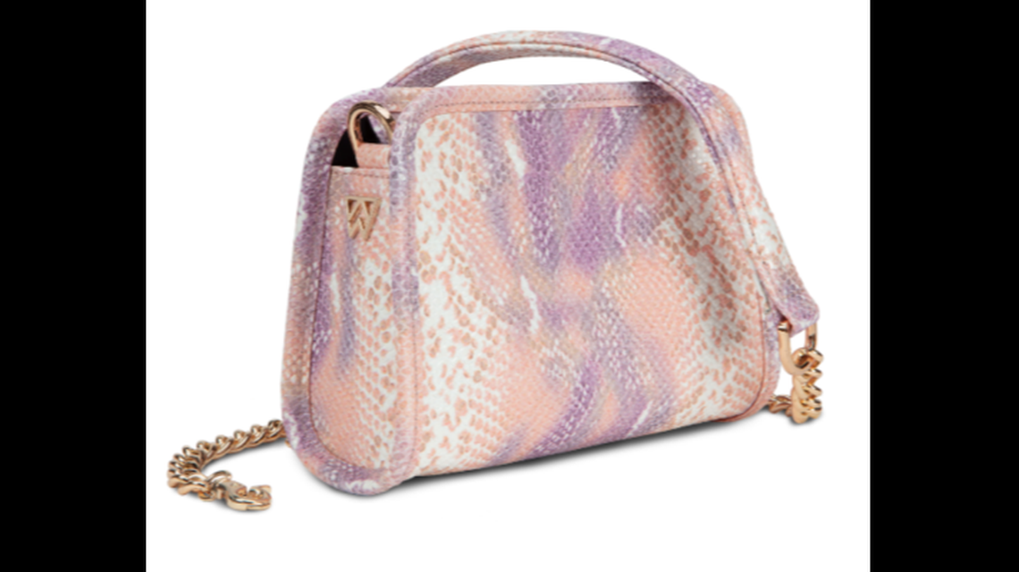 Kelly Wynne Mama & Me MINI Children’s Handbag in coral and purple python