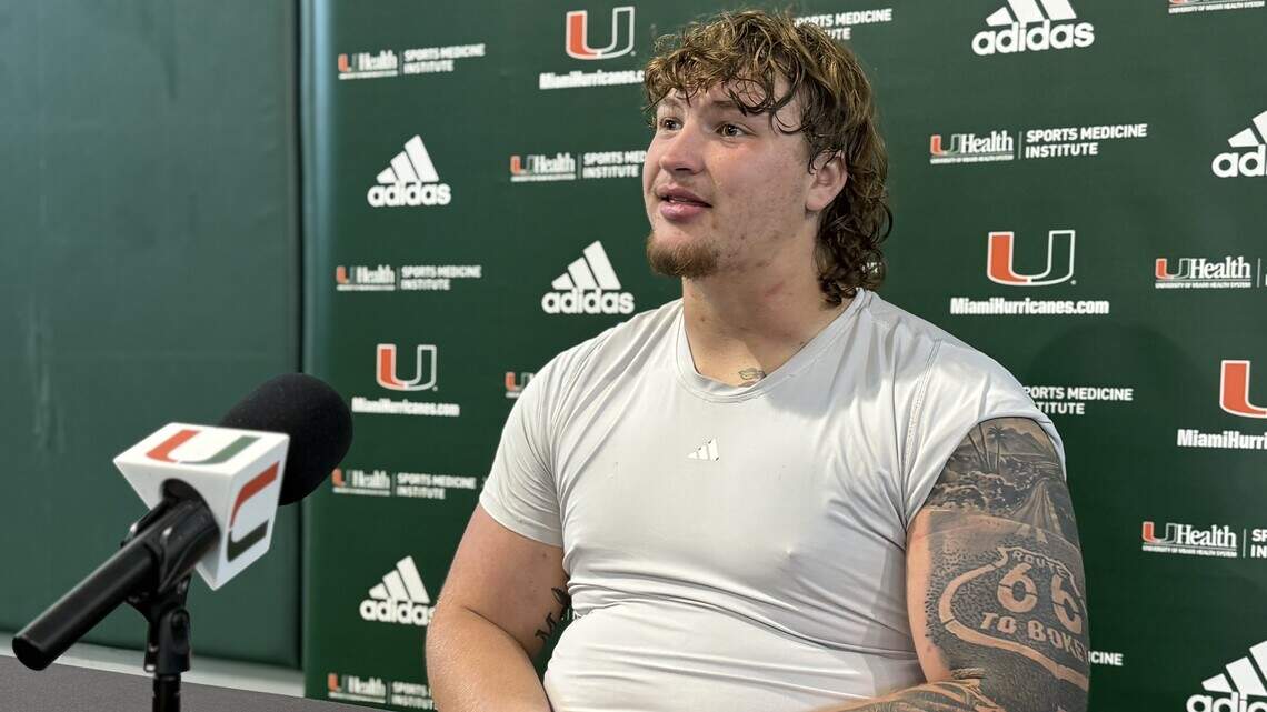 Hurricanes offensive lineman posts photo from hospital, saying he’ll ‘be back’