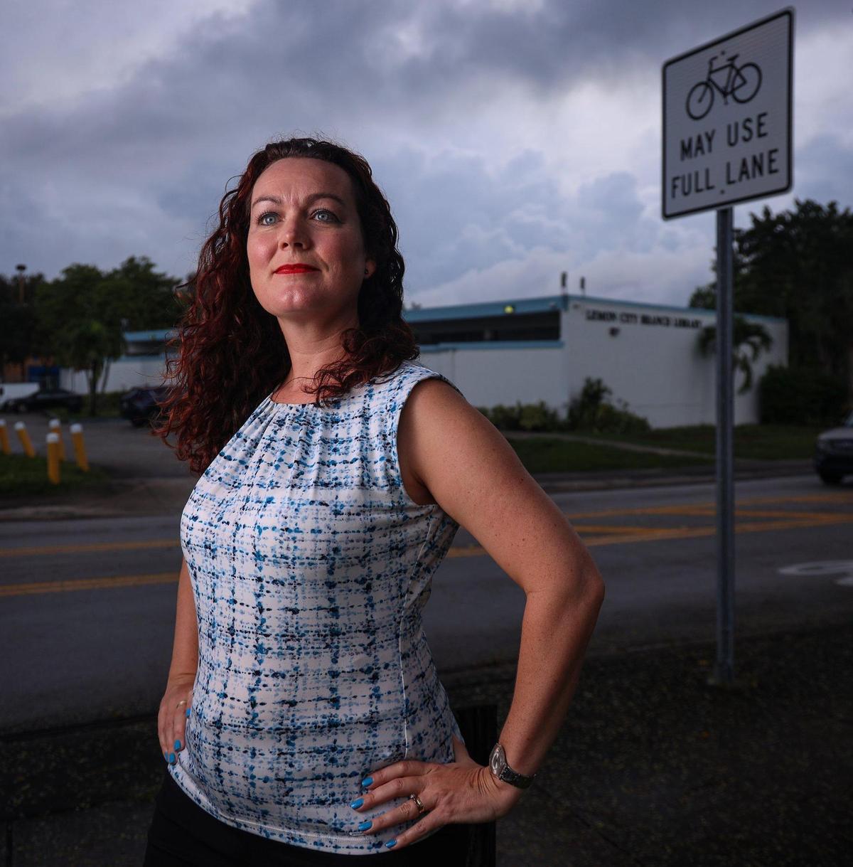Liz Zaney, a resident of Miami’s Upper Eastside, voted early for Joe Biden at the Lemon City Library. She is a toxicologist with the Miami-Dade Medical Examiner’s office.