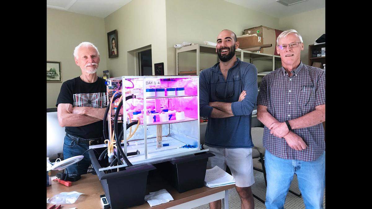 Jack Hahn, Nic Brunk and Allen Diehl are finalists in the “Growing Beyond Earth Maker Challenge” to find effective ways to grow plants in space. They hope to see their work on the International Space Station one day.