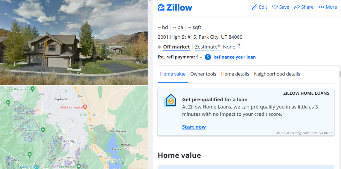 Real estate property at 2001 High Street, Park City, Utah.