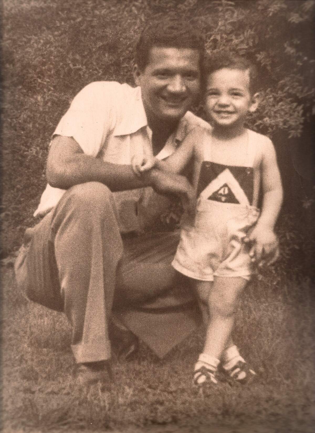 Joe Gaetjens with his son Lesly.