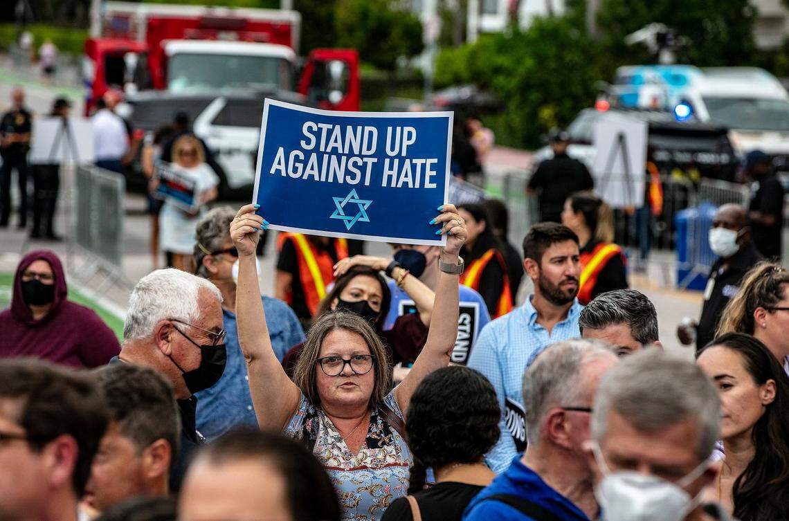 People from all over Miami-Date County attended the Interfaith Rally Against antisemitism at the Holocaust Memorial, in Miami Beach, on June 3, 2021.