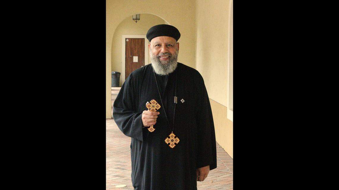 Father Timotheus Soliman, of St. John the Baptist Coptic Orthodox Church, in Miramar. Orthodox Christians around the world, including members of the Coptic, Russian and Greek Orthodox churches, will celebrate Easter on Sunday, May 2.