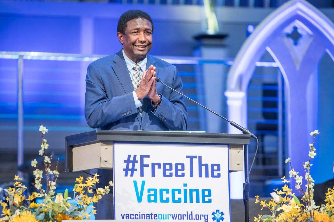 Current commissioner and former mayor of Broward County, Florida, Dale V.C. Holness speaks at a candlelight vigil presented by AIDS Healthcare Foundation, at Sunshine Cathedral MCC, honoring the millions of individuals who have died from COVID-19, on Tuesday, Oct. 5 2021 in Fort Lauderdale.