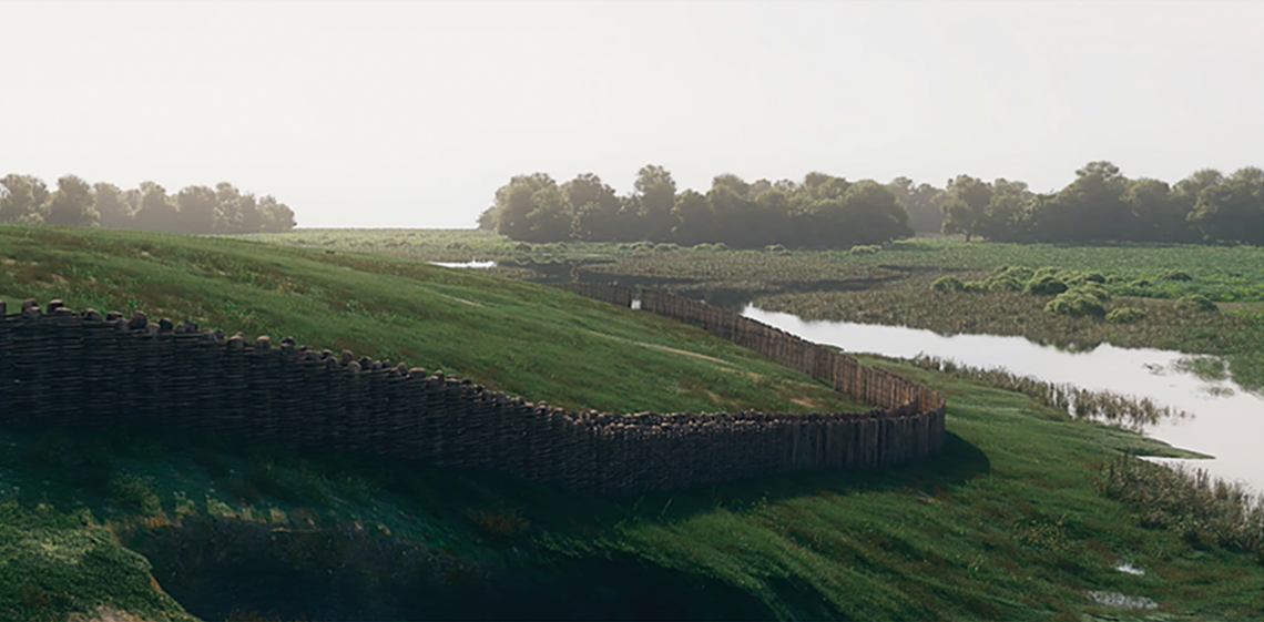 A 3D reconstruction of what the enclosure wall might have looked like.