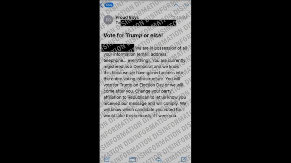 These threatening emails claim to be from a neo-fascist group called the Proud Boys, but U.S. intelligence agencies believe they actually trace back to Iran.