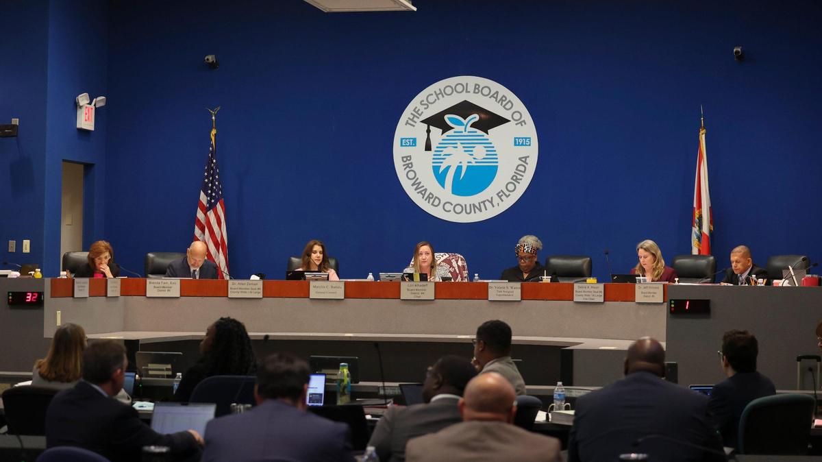 The Broward County School Board, which is in the process of hiring a new superintendent after its previous superintendent, Vickie Cartwright, and the board mutally parted ways on Feb. 7, 2023.