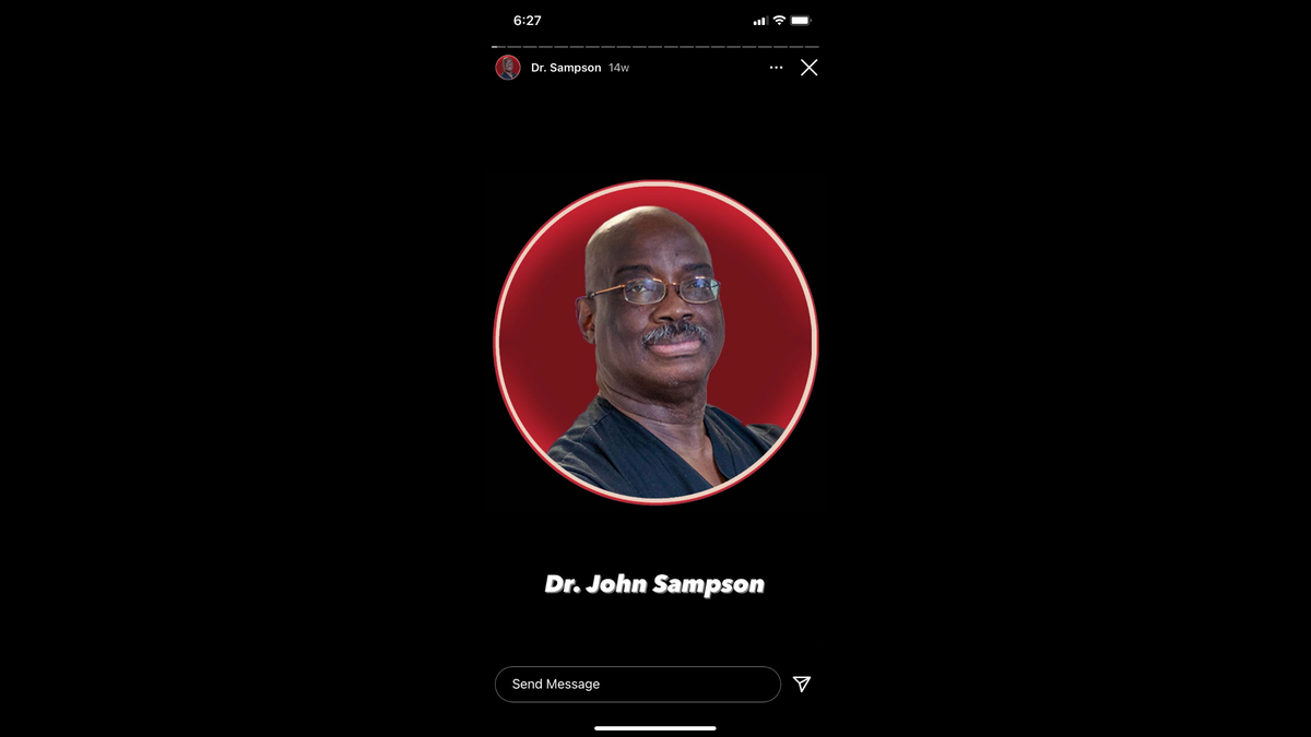 Dr. John Sampson’s photo, as it was on Seduction Cosmetic Center’s Instagram page.