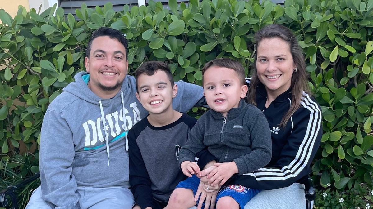  The Brett family, left to right: Donald Bravo; sons Drew, 11; Grayson, 3; and Brettlynn Wolff, Donald's wife. She had been a teacher at Campbell Drive K-8 Center in Homestead before she contracted COVID.