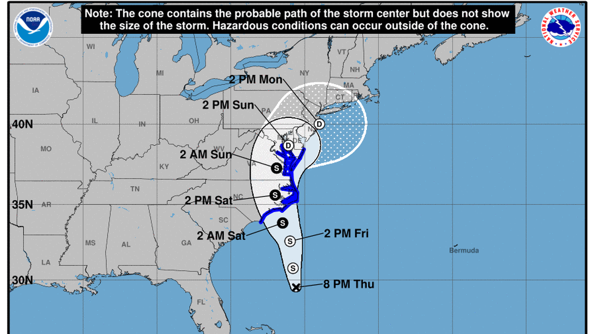 Details from the 8 p.m. Thursday, Sept. 21, 2023 National Hurricane Center advisory on a potential tropical storm.