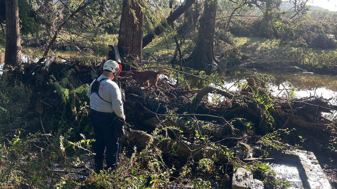 Miami-Dade Fire Rescue units search for missing people in Hunt, Texas, Thursday, July 10, 2025, after the Texas floods. The wife and daughter of FIU College of Business Dean William G. Hardin III are among the presumed dead, the Right Rev. Peter Eaton, the bishop of the Episcopal Diocese of Southeast Florida, wrote in a letter to parishioners on July 6. They were staying at their home in Texas, which washed away in the floods. Hardin survived.