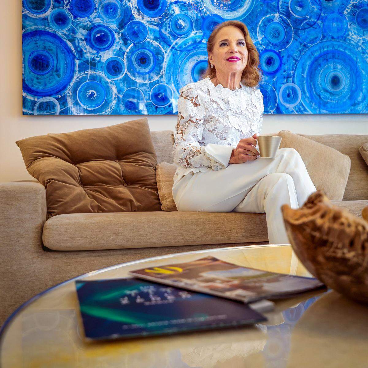 Miami Beach luxury realtor Jill Eber is photographed inside one of her sale properties on Fisher Island, Thursday, October 10, 2025.