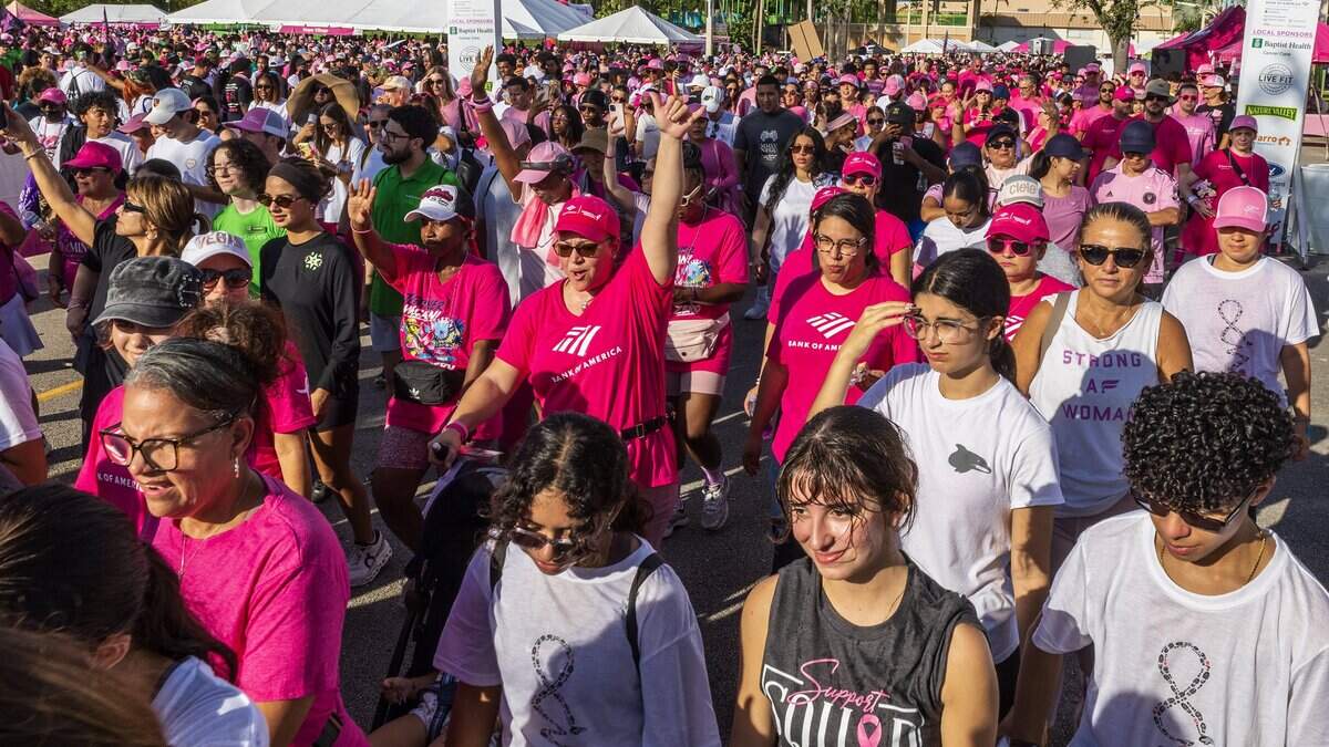 Thousands clad in pink walk in solidarity to raise breast cancer awareness