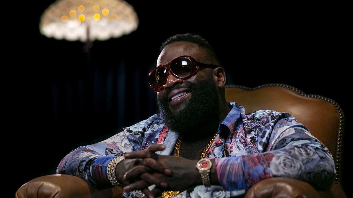 Rick Ross talks about his upcoming album “Port of Miami 2” during a media event at the Soho Beach House in Miami Beach on Tuesday, August 6, 2019.