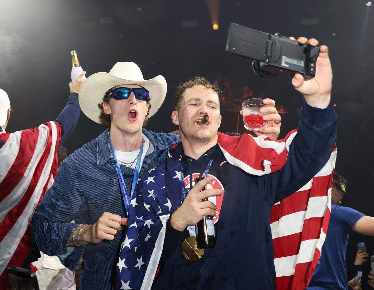 MIAMI, FLORIDA - FEBRUARY 23: Matthew Tkachuk attends a celebration of the USA Men's Hockey Team's Olympic Gold at E11EVEN Miami on February 23, 2026 in Miami, Florida.  (Photo by Alexander Tamargo/Getty Images for E11EVEN Miami)