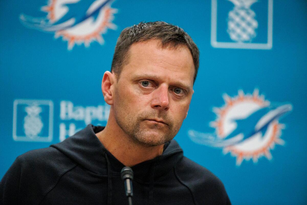 Miami Dolphins defensive coordinator Josh Boyer speaks to the media before practice at Baptist Health Training Complex in Hard Rock Stadium on Thursday, October 6, 2022 in Miami Gardens, Florida.