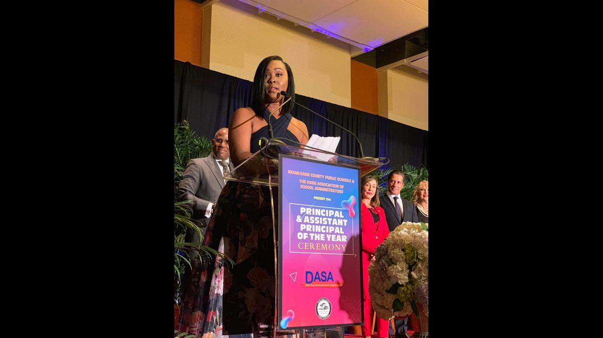 Carol City Senior High assistant principal Rhonda Gaines won the assistant principal of the year award given by Miami-Dade County Public Schools on April 11, 2019. Gaines, 39, began her career in the district in 2003.