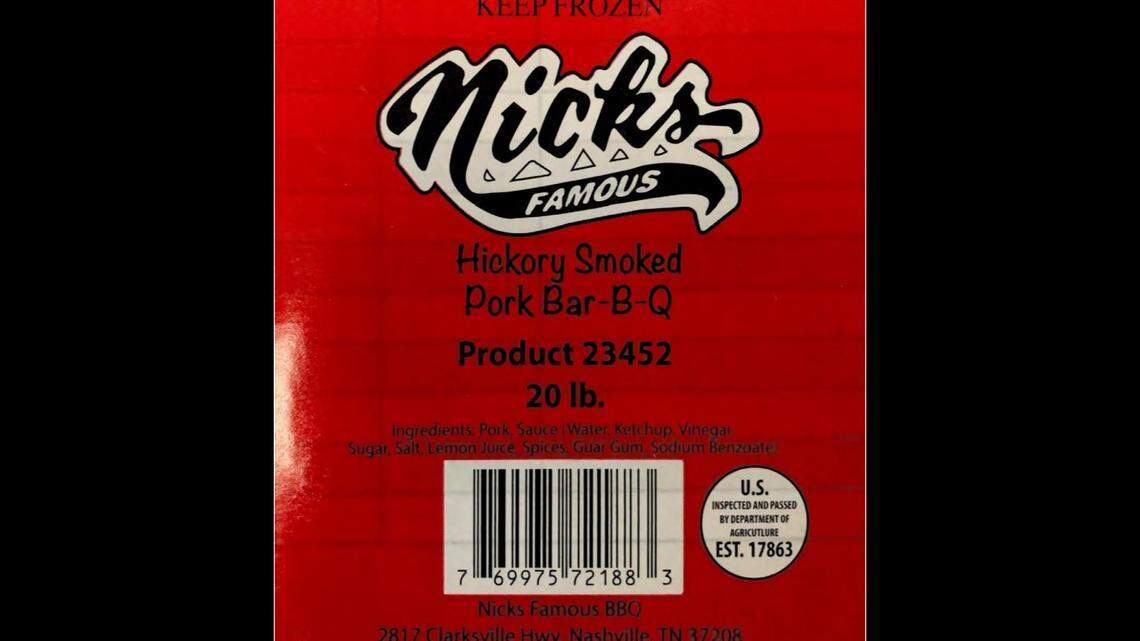 Nicks Famous Bar-B-Q ready-to-eat 20-pound boxes of its smoked pork was recalled due to possible listeria contamination on Oct. 8, 2021. The Nashville company distributed the product in North Carolina.