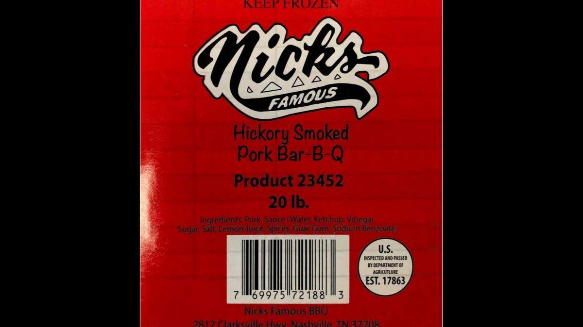 Nicks Famous Bar-B-Q ready-to-eat 20-pound boxes of its smoked pork was recalled due to possible listeria contamination on Oct. 8, 2021. The Nashville company distributed the product in North Carolina.