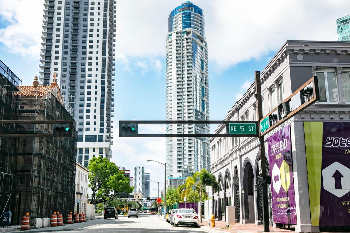 The Paramount World Center from 499 SW First Ave. in Miami, Florida, on May 26, 2019.