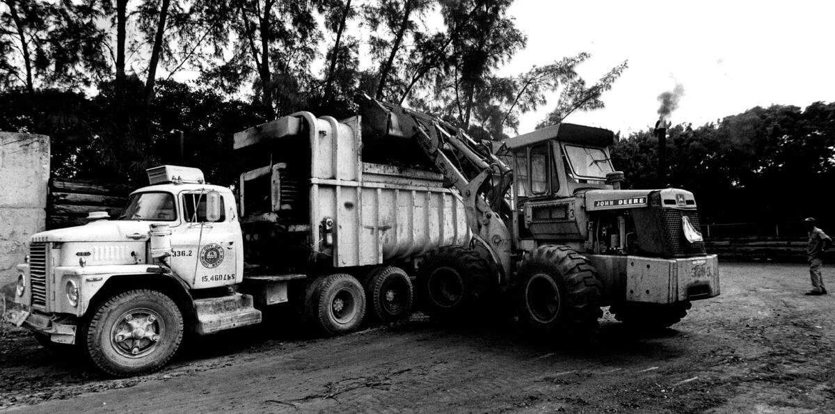 A trash dump on Normandy Isle in 1982.