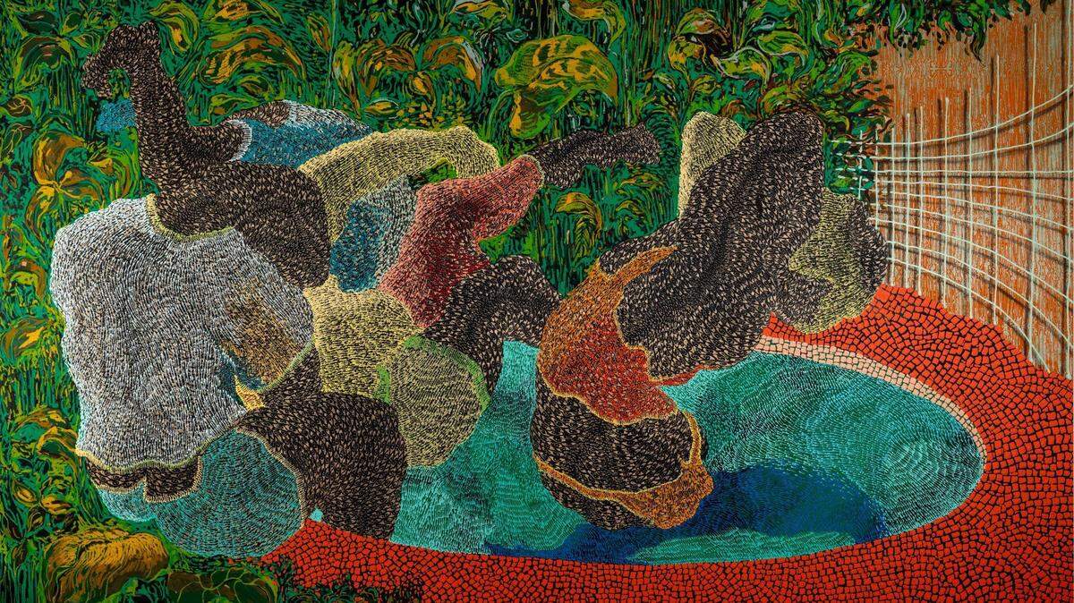 “Mosaic Pool, Miami” by artist Didier William is on display at the Museum of Contemporary Art, North Miami for his solo show “Didier William: Nou Kite Tout Sa Dèyè.”