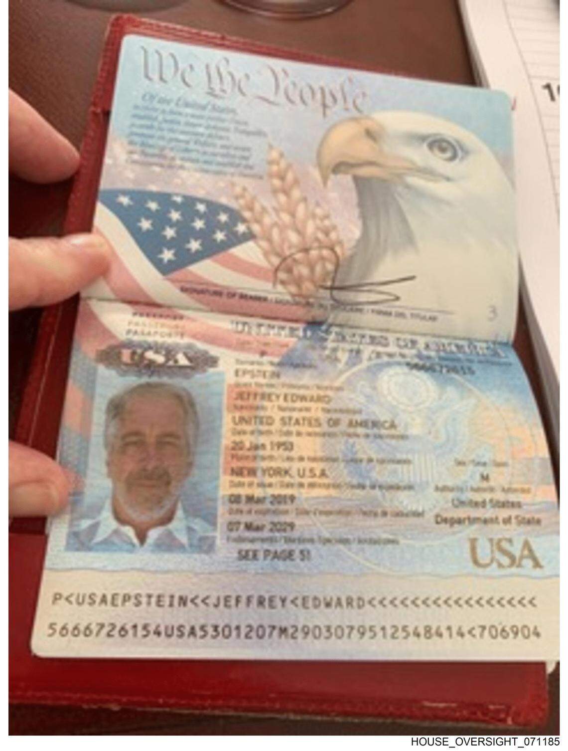 The late-Jeffrey Epstein’s passport