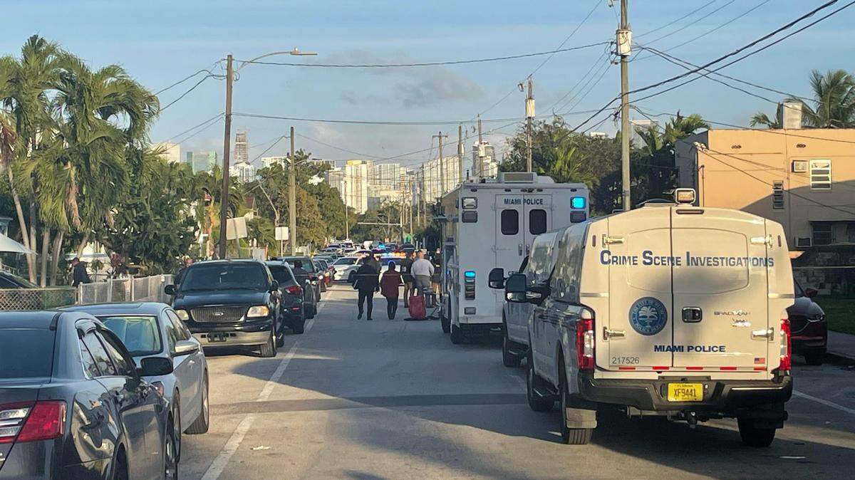 A Miami police officer exchanged gunfire with an armed man suspected of shooting his wife in Little Havana on the afternoon of Monday, Feb. 14, 2022, police said.