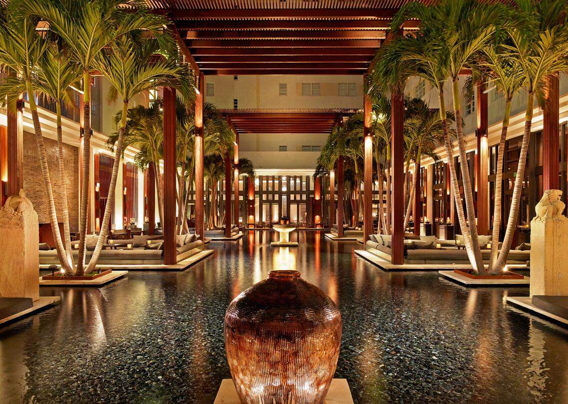 The courtyard at The Setai Miami Beach.