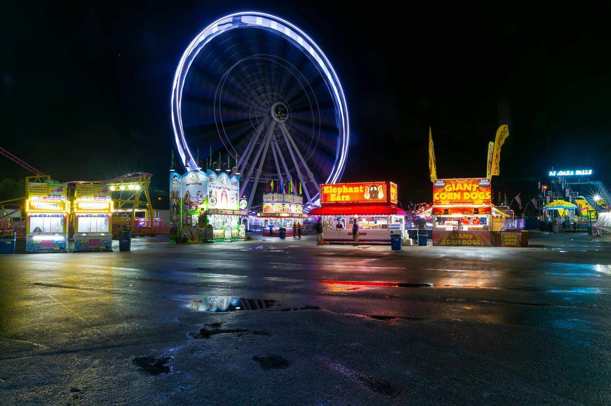 Rides, food and other booths are ready for guests during the opening day of the Miami-Dade County Youth Fair in Miami, Florida on Thursday, Nov. 18, 2021.