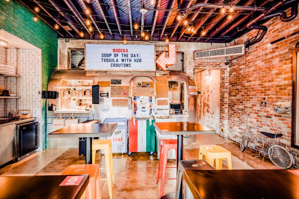 The familiar taco shack section of the new Bodega Taqueria y Tequila in Coconut Grove.