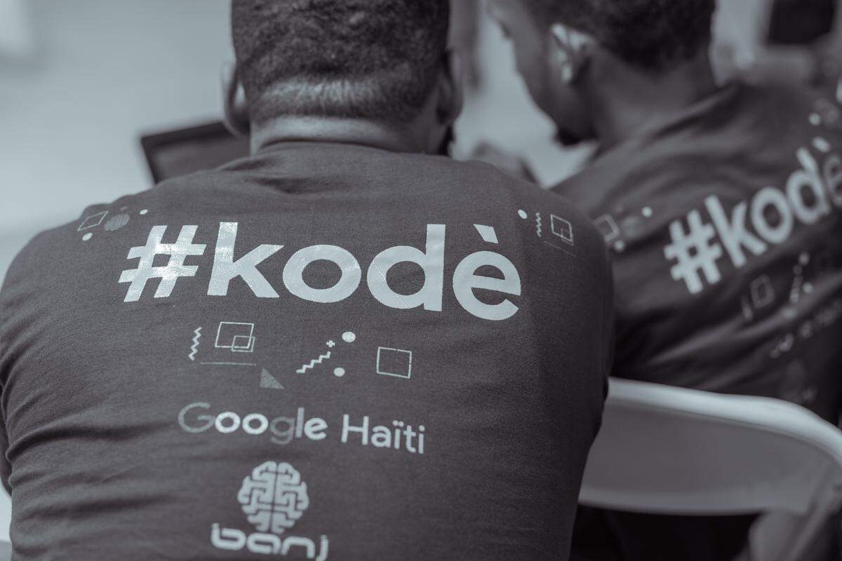 Local web coders in Haiti participate in a hackathon at Banj, a tech startup in Port-au-Prince, in April.