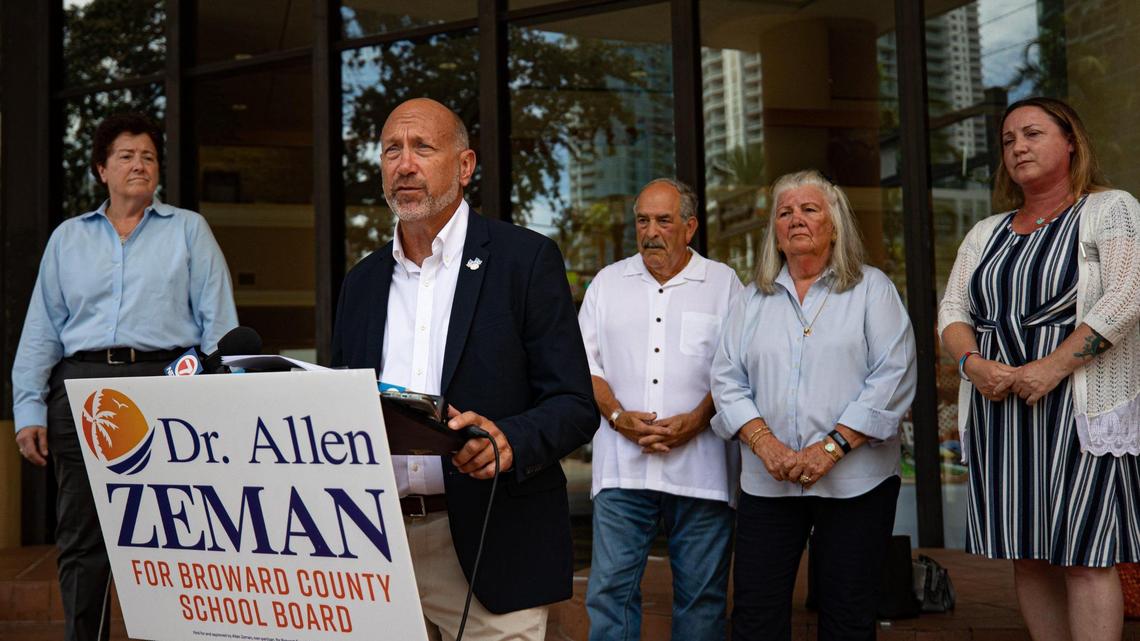 Allen Zeman defeated Donna Korn in the countywide District 8 Broward School Board seat. Gov. DeSantis had suspended Korn and three other board members in August. She was the only one among the four suspended board members on the ballot in Tuesday’s election.