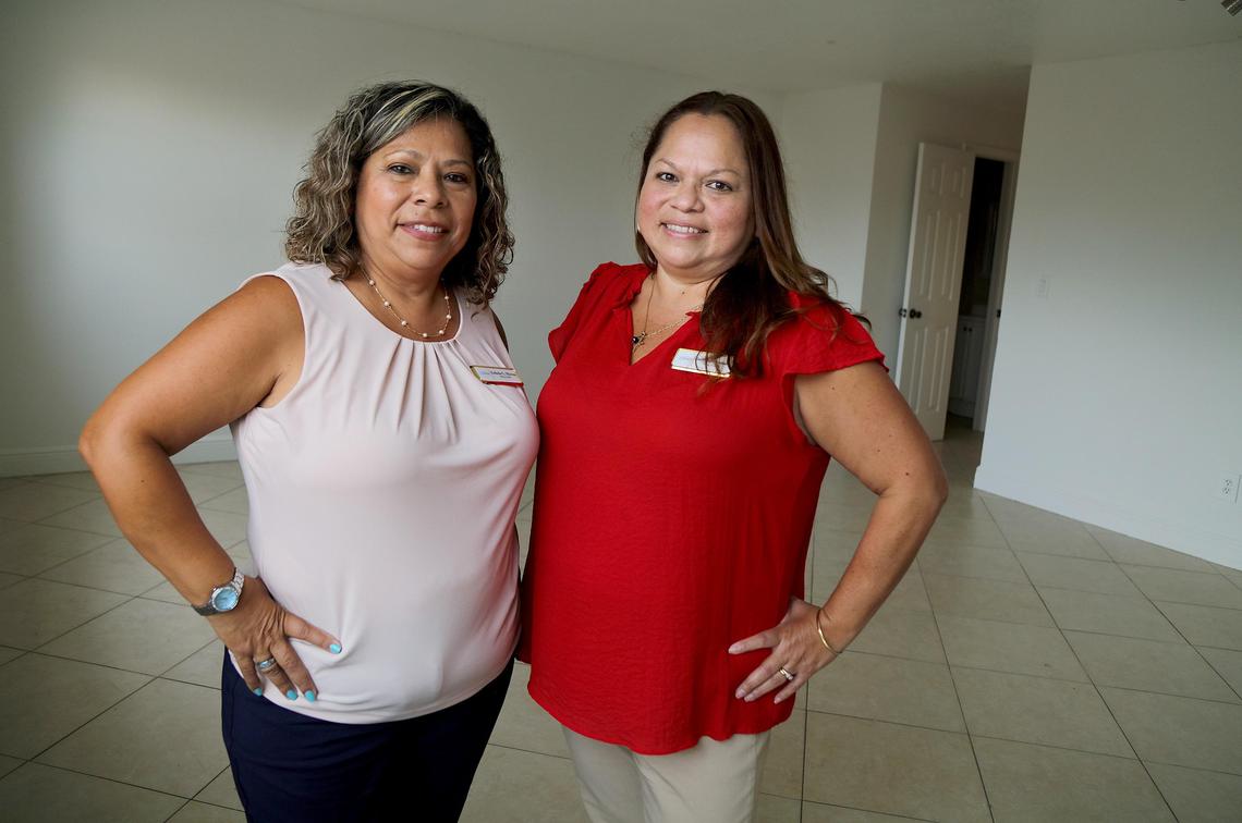 Realtors Esthela C. Morera, left, and Maribel Yepez-Fernandez live and work in Hialeah.