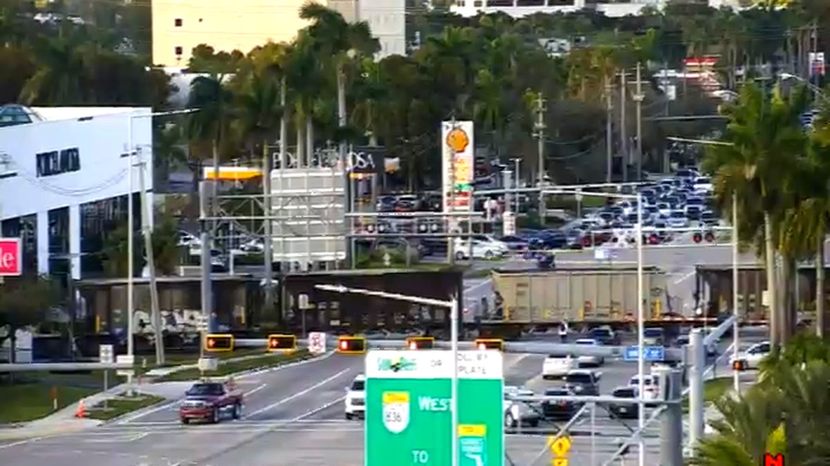 A train crash left a pedestrian injured near the intersection of Northwest 87th Avenue and Northwest 12th Street in Miami-Dade County.