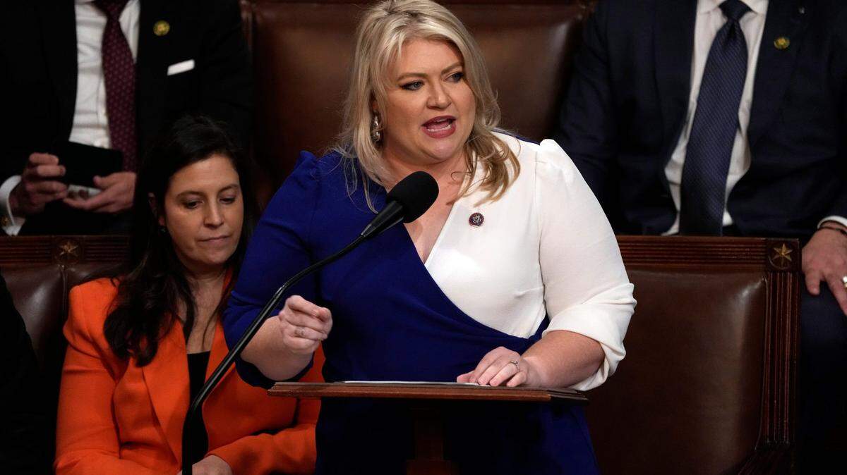 File photo of U.S. Rep. Kat Cammack, R-Fla., nominating Rep. Kevin McCarthy, R-Calif., in Speaker of the House voting on Jan. 4, 2023.