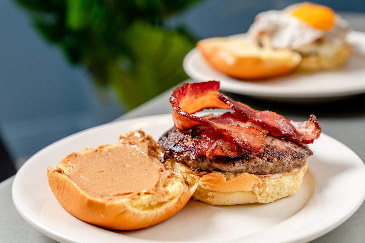 The PB&B burger blends Applewood smoked bacon and peanut butter.