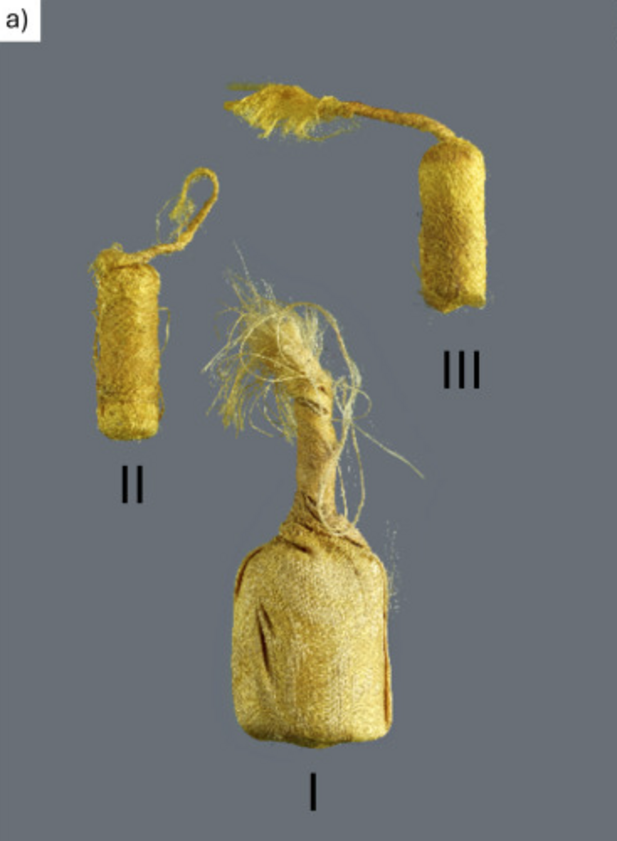 Tiny scrolls were rolled up and kept in yellow silk bags as part of the portable shrines.