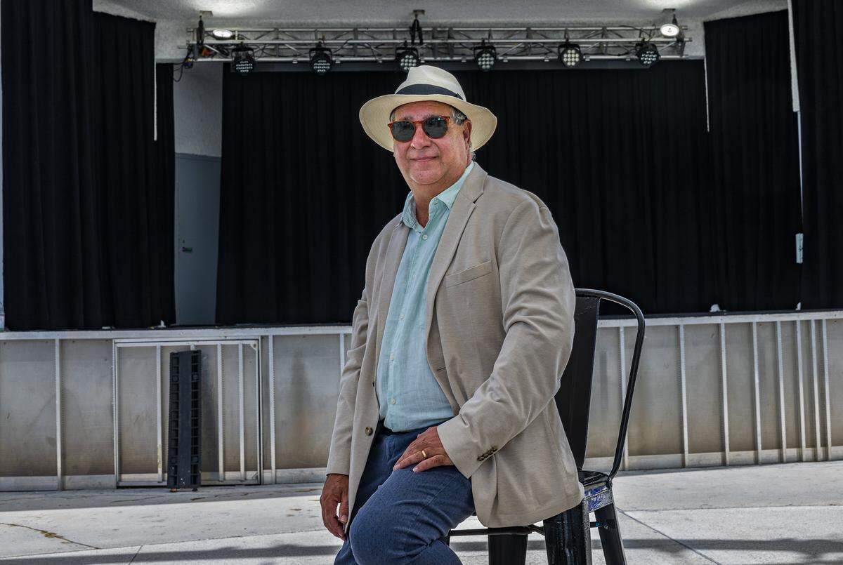 Ever Chavez, Founder and Co-Director, FUNDarte, a Miami-based cultural incubator presenting an array of concerts, plays, dance performances, films and visual arts that enliven local culture with the flavors of Latin America, Spain, the Caribbean, and the world, photographed at the Miami Beach Bandshell, on Friday August 29, 2025.