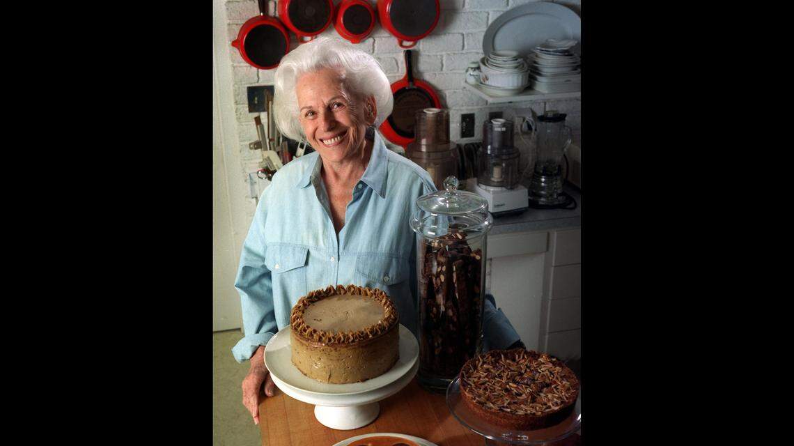 Maida Heatter in the kitchen of her Normandy Isle home in this Miami Herald file photo from 1998.