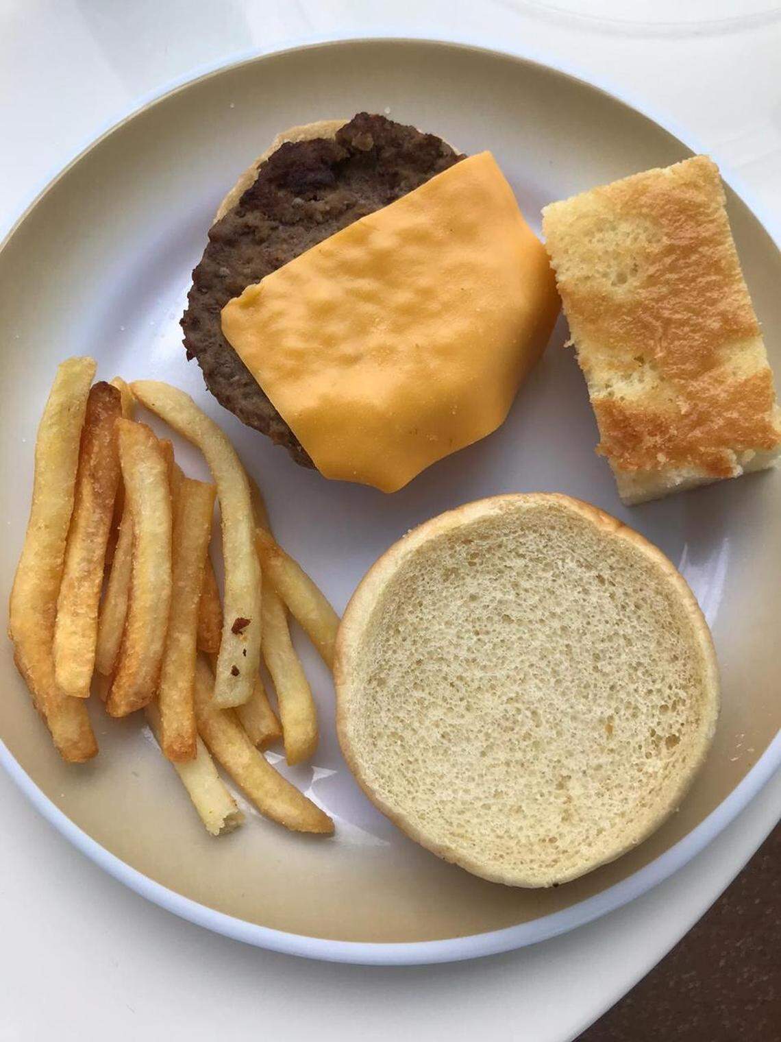 A dinner provided to crew members on board the Oasis of the Seas. The crew remain trapped on board the cruise ship after the industry shut down on March 13 due to the COVID-19 pandemic.