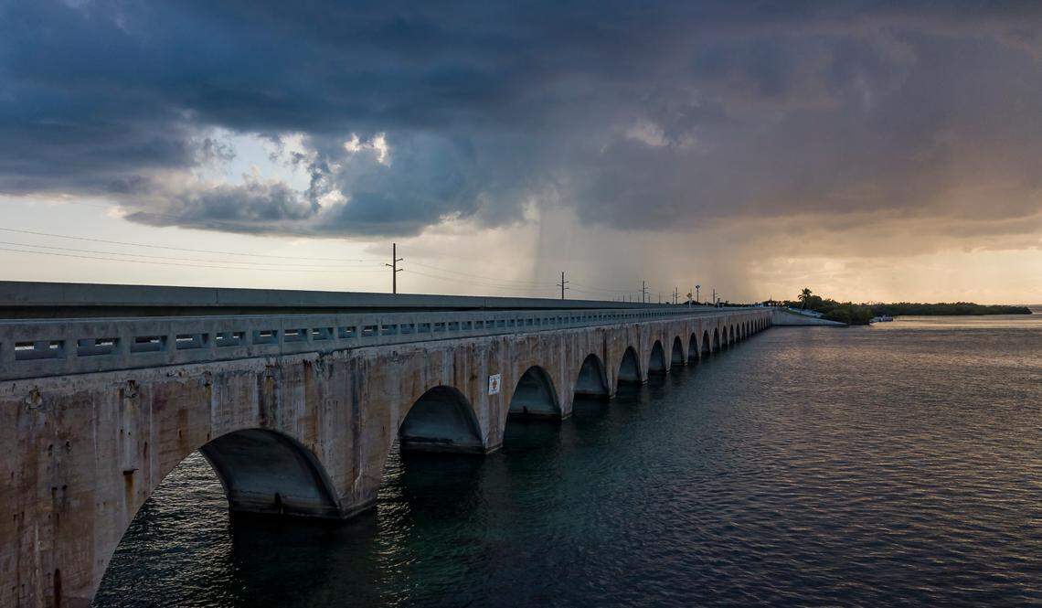 A view of the Overseas Highway’s Seven Mile Bridge near Little Duck Key and Bahia Honda State Park on Monday, October 11, 2021.