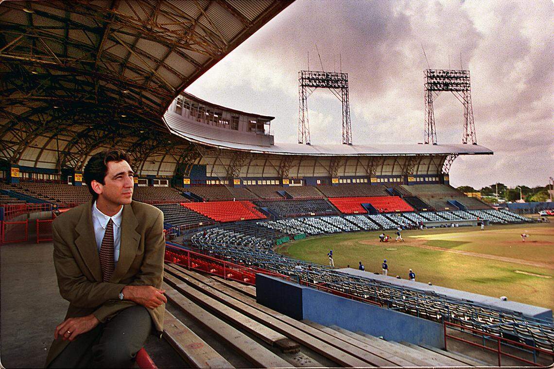 Rolando Llanes, UM professor of architecture, at Bobby Maduro-Miami Stadium in March 1996.