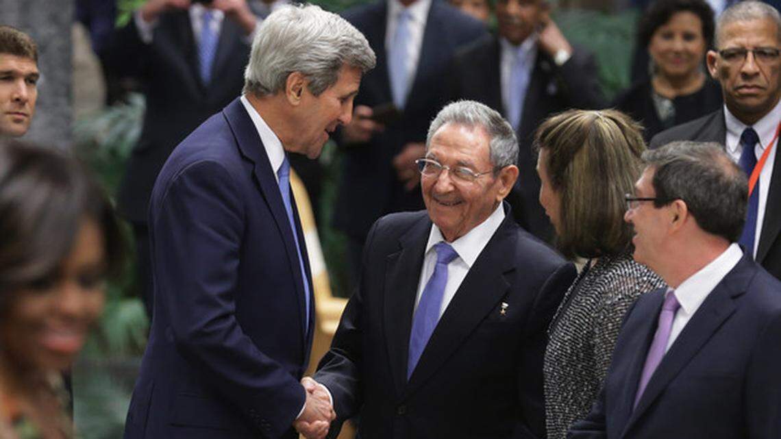 As secretary of State, John Kerry, shaking hands with Raul Castro, oversaw the Obama administration’s normalization of relations with Cuba.