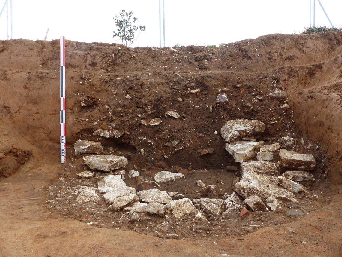 The well was lined with limestone bricks, experts said.