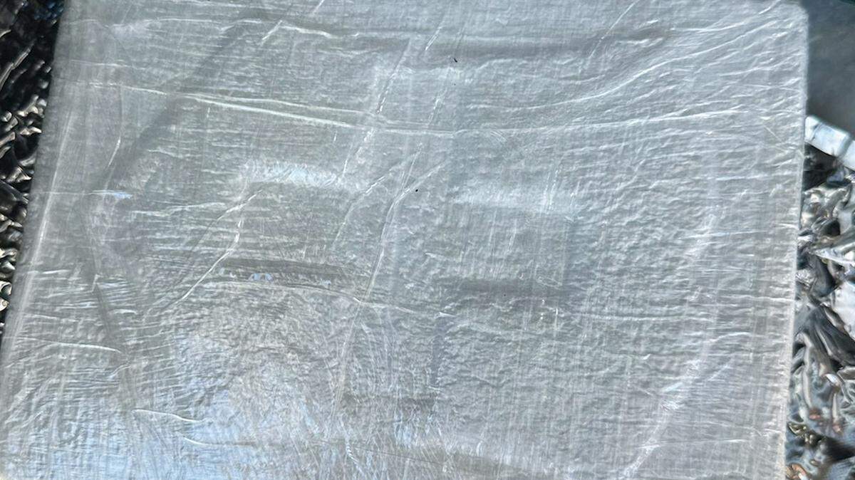 A brick of cocaine weighing about a kilogram is displayed in the Florida Keys. A beachgoer at the Middle Keys resort of Hawk’s Cay found the drugs Saturday, Nov. 23, 2024, according to the Monroe County Sheriff’s Office.